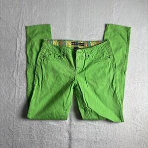 Y2K 2 BW/U To Be With You Jeans Green Women's Size 9‎ Waist 31" x 31" Inseam